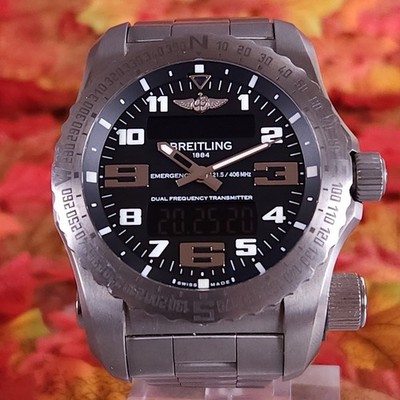Breitling Emergency II 51mm Titanium Black Dial Men's Watch Full