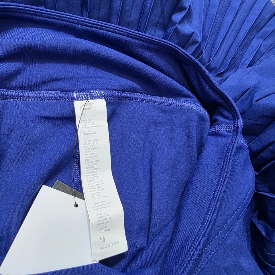 Lote de 2 Skorts Plisados para Mujer Fabletics Medianos Negros y Azules Nuevos con Etiquetas Tenis Golf Foto 3 de 4
