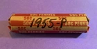 1955 P    Lincoln Wheat Penny Roll 50 Coins   G-VF