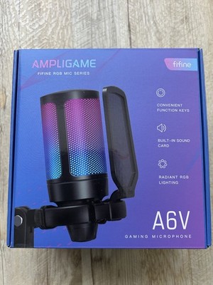 FIFINE AmpliGame A6V RGB Gaming- & Streaming-Mikrofon   Neuwertig nur 1x benutzt
