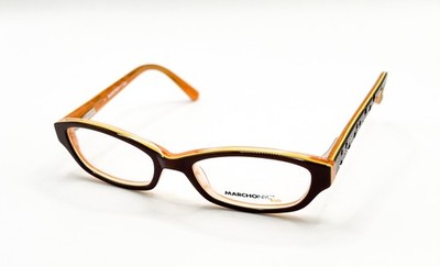 MARCHON NYC AVA 224 DARK CHOCOLATE TANGERINE AUTHENTIC EYEGLASSES 43-15