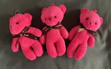 Bright Color Teddy Bears Plush Small Stuffed Animal Bow Accent 17 Colors To Pick
