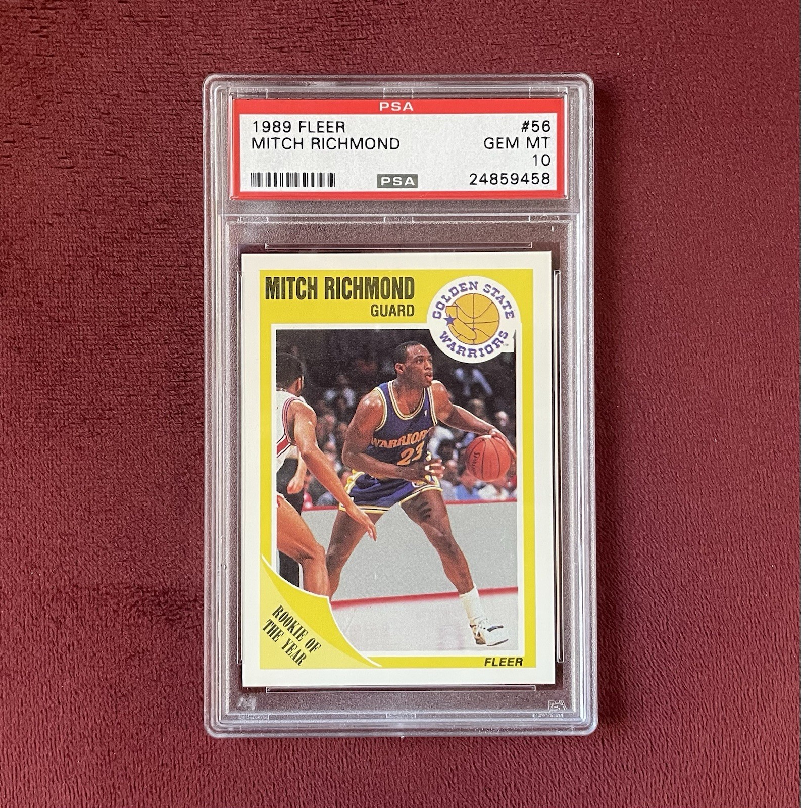 1989 Fleer #56 Mitch Richmond RC PSA 10 GEM MINT HOF (Bright white border)