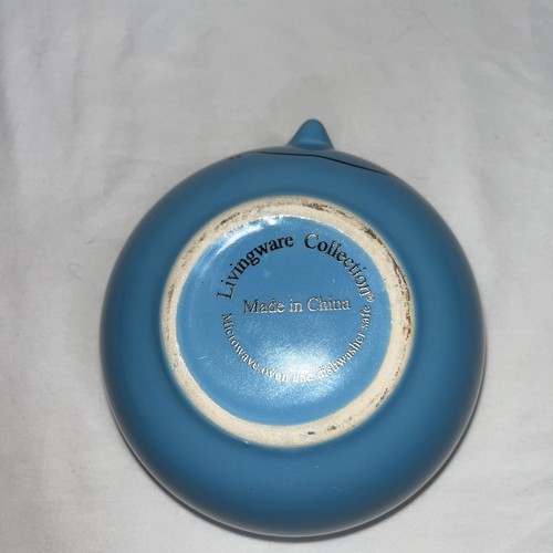 Vintage Ceramic Livingware Collection 3-D Blue Funny Smiling Face 5" Bowl - Picture 3 of 5