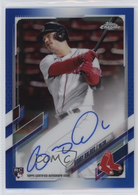 2021 Topps Chrome Rookie Blue Refractor 98/150 Bobby Dalbec #RA-BD Auto y8h