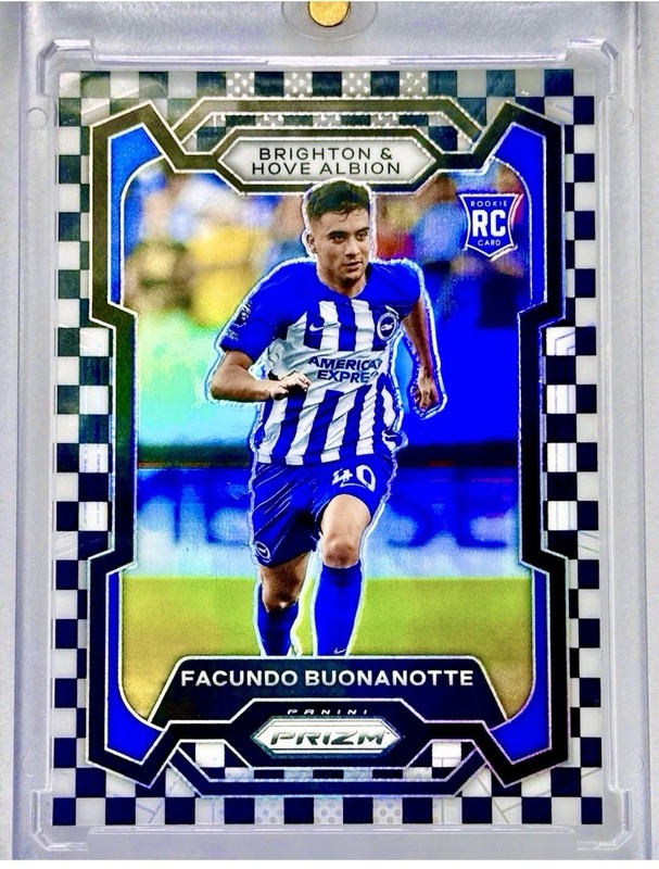 2023 Panini Prizm EPL Black & White Checker Prizm #104 Facundo Buonanotte RC SSP