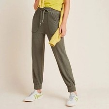 Anthropologie Saturday Sunday Women  s Olive Green Joggers Drawstring Size XSmall