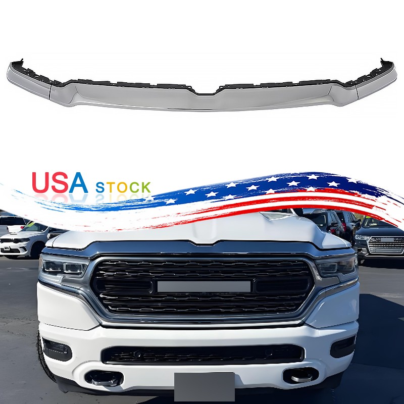 Fits Ram 1500 2019-2024 Chrome Front Bumper Upper Grille Grill Molding Trim Set