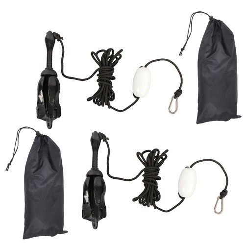 For Grapnel Boat Marine Kayak 2-Pack Folding Anchor Set 7.05LB Black - 第 3/15 張圖片