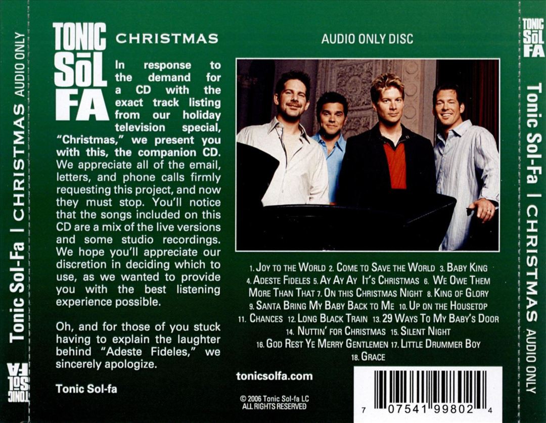 TONIC SOL-FA CHRISTMAS NEW CD 707541998024| eBay