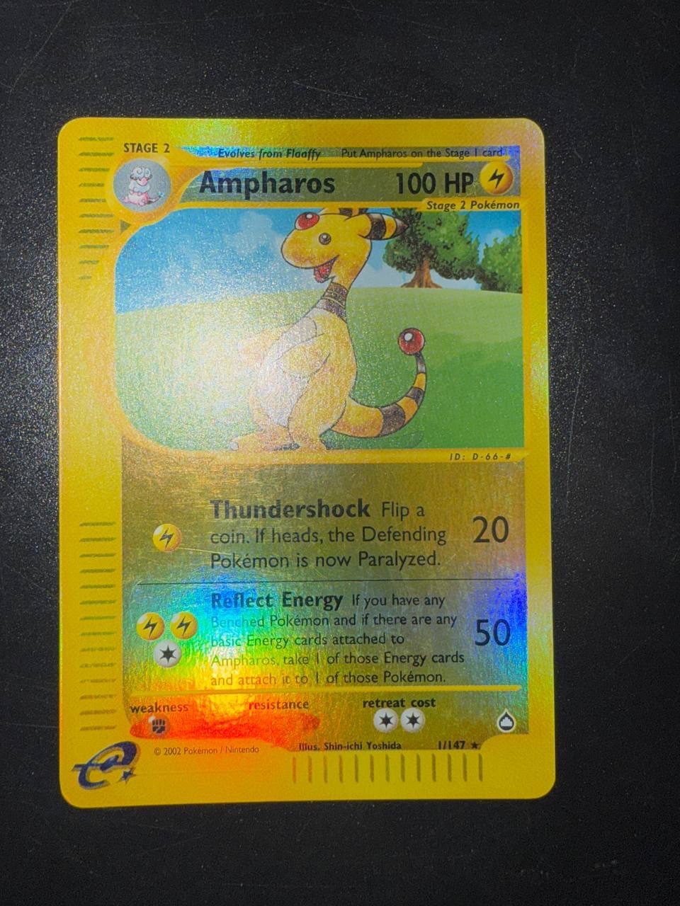 Pokémon Aquapolis Ampharos 1/147 Reverse Holo EXC/NM