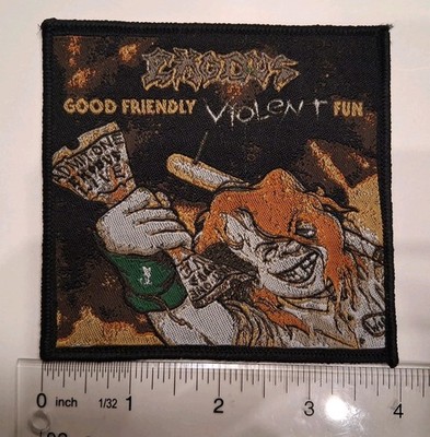 Exodus Good Friendly Violent Fun Black Border Woven Patch  