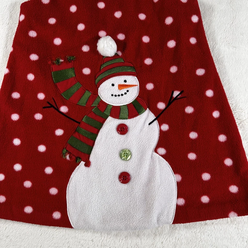 Vestido Bonnie Jean Niñas Rojo Lunares Muñeco de Nieve Navidad Vacaciones 3T Foto 2 de 4