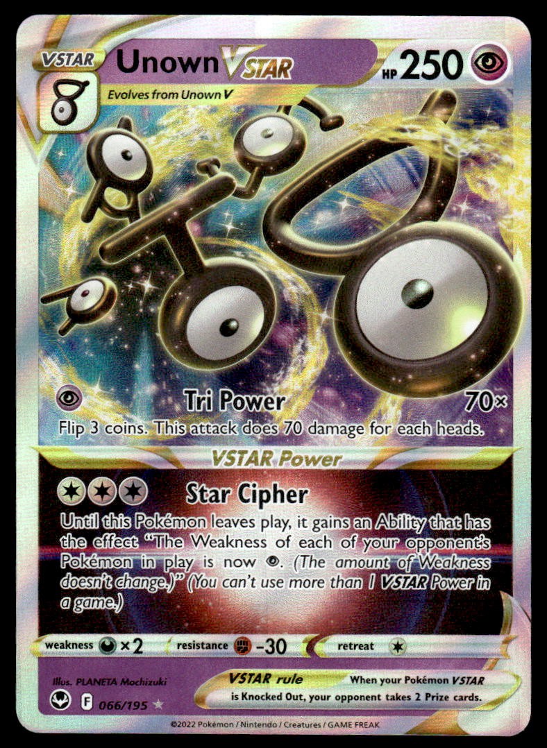 Pokemon TCG SWSH12: Silver Tempest #066/195 Unown VSTAR NM