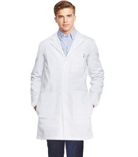 Unisex Microfiber Lab Coat, Long Sleeves, 3 Front Pockets, Side Access, Nurse