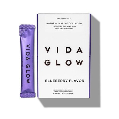 Vida Glow Marine Collagen Powder - Anti Aging Supplement with Collagen Peptides,