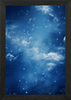 Sternenhimmel Wolken gerahmtes Wandbild Poster Leinwanddruck Bild