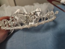 Tiara With Vail White