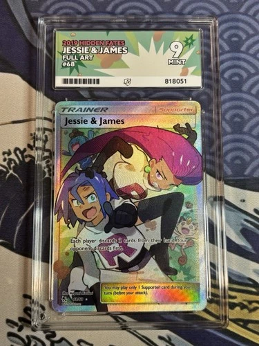 Pokémon TCG Jessie & James Trainer 68/68 Full Art 2019 Hidden Fates Ace 9 Mint