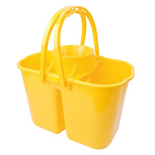 Double Mop Bucket & Wringer For Socket Mops 6 + 8 Ltr = 14 Litre Yellow