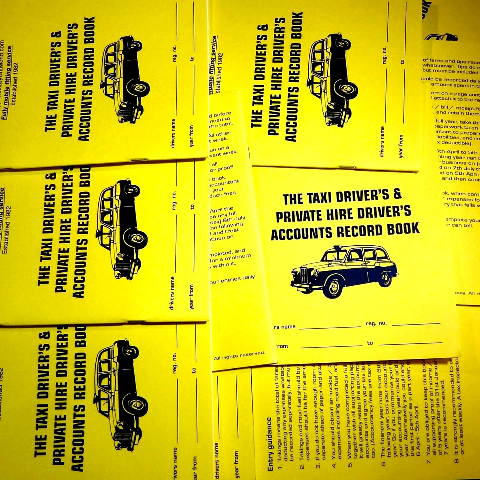 TAXI ACCOUNTS 7 day 53 week LOG BOOK record keeping meter cab driver tax account