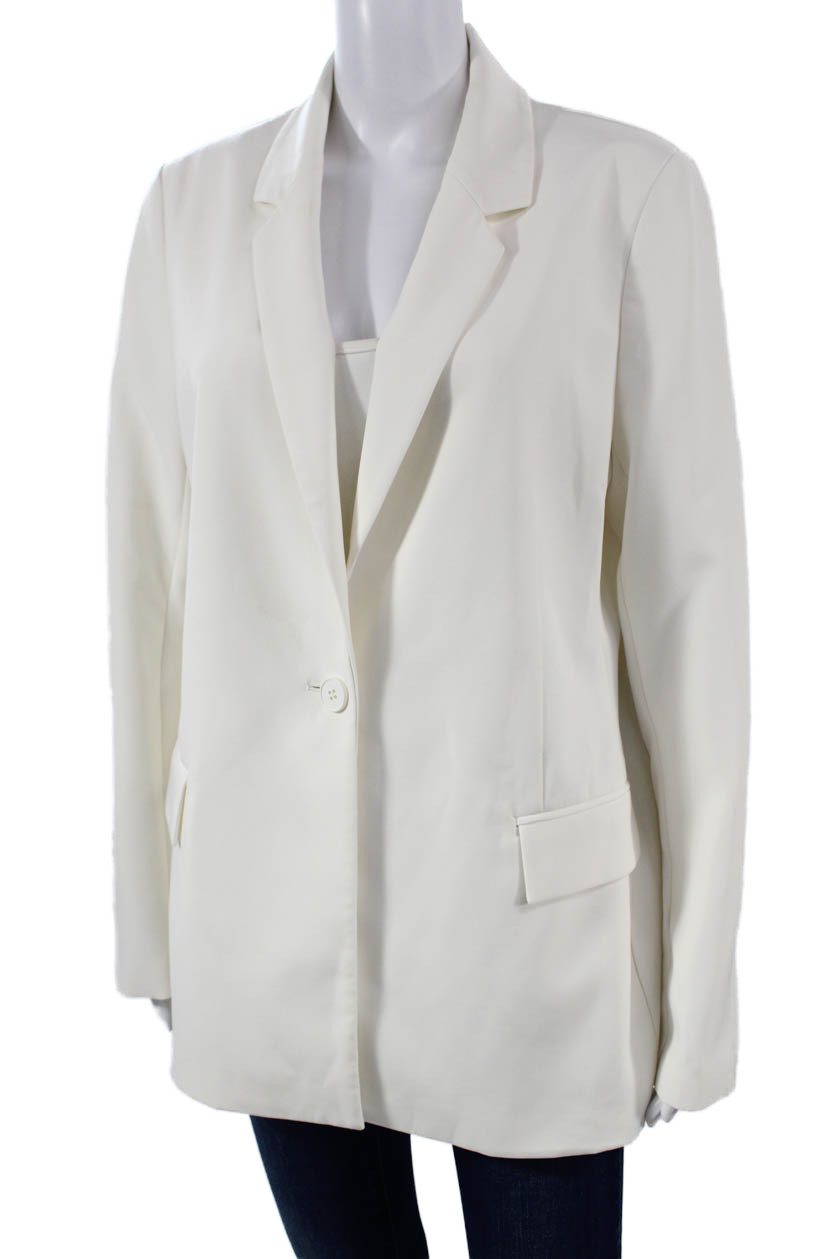 The Drop Womens Basic Jacket White Button Long Sl… - image 3