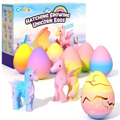 Coodoo Unicorn Hatching Rainbow Eggs for Kids - 6 Pack Unicorn Toys Craft Kit...