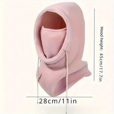 Unisex Winter Balaclava Knit Hood   Windproof Drawstring Mask for Cold Weather