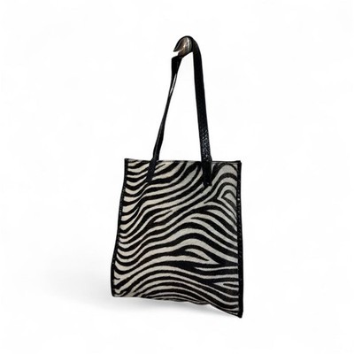 RARE! Vintage Pianoforte di Max Mara ZEBRA PRINT FUR TOTE/SHOULDER BAG