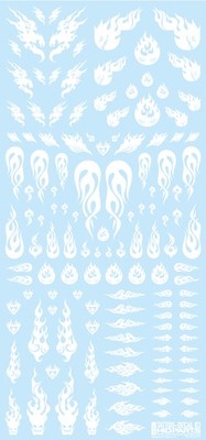 HIQ-TTD-03-WHI HiQ Parts Tattoo Decal 03 'Fire' White (1pc)