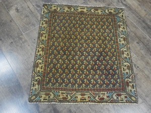 Geometric Turkish Vintage Rug,Turkish HandMade Anatolian Tribal Rug 1.10x2.1 Ft