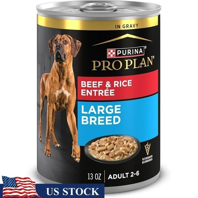 High Protein Wet Dog Food Large Breeds Beef Rice Strong Bones Immune Support New