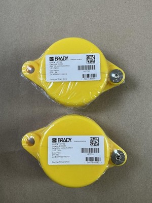 Lot Of 2 Brady 67720 Gate Valve Lockouts Lockout Tagout GVLO 1-2.5 Yellow New