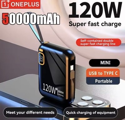 Oneplus PD 120W Power Bank 50000mAh USB to TYPE C Cable Detachable Two-way Fast