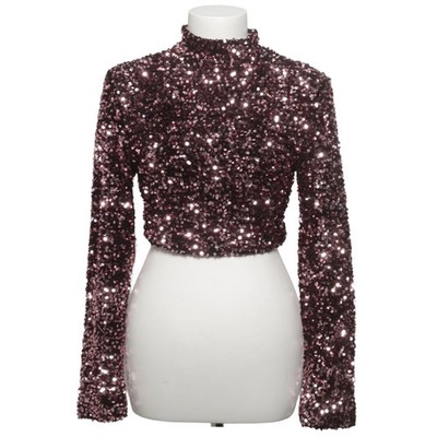 Vera & Lucy, Crop Top, Größe: S, Lila/Schwarz, Polyester, Einfarbig, Damen #Mgj