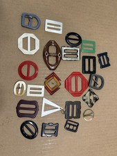 23 Vintage Belt Buckles, Plastic 1 Bakelite , Sewing, Crafts Various Colors