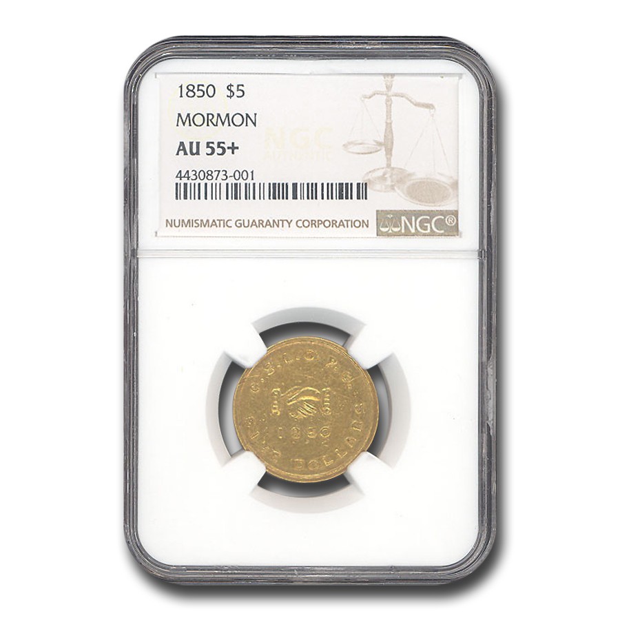 1850 $5 Mormon Gold AU-55+ NGC | eBay
