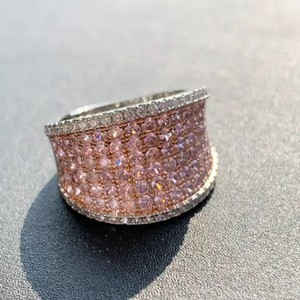 Authentic 3.0Ct Round Lab Created Pink Sapphire Paved Cocktail Ring 14K Yellow Gold Plated