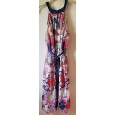 LIBERTY OF LONDON Womens L Spring Dress Pleated Chiffon Floral Sleeveless Target