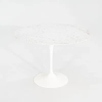 2010s Eero Saarinen for Knoll 42" Round Dining Table with Carrara Marble Top
