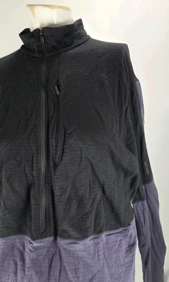 Icebreaker Men's Sweater Extra Large Real Fleece 200 Black 1/2 Zip Lyocell... - Image 2 of 4