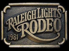 JG01103 VINTAGE 1981 RALEIGH LIGHTS RODEO BRASSTONE BELT BUCKLE