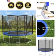 8FT 10FT 12FT 14 FT 15FT Trampoline with Safety Enclosure Net  Outdoor Trampol...