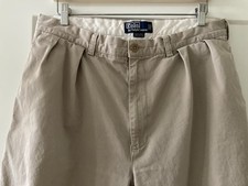 Vintage 90s Polo Ralph Lauren Pleated Andrew Pant Mens 35x29 Chino Ivy Tag 36x30
