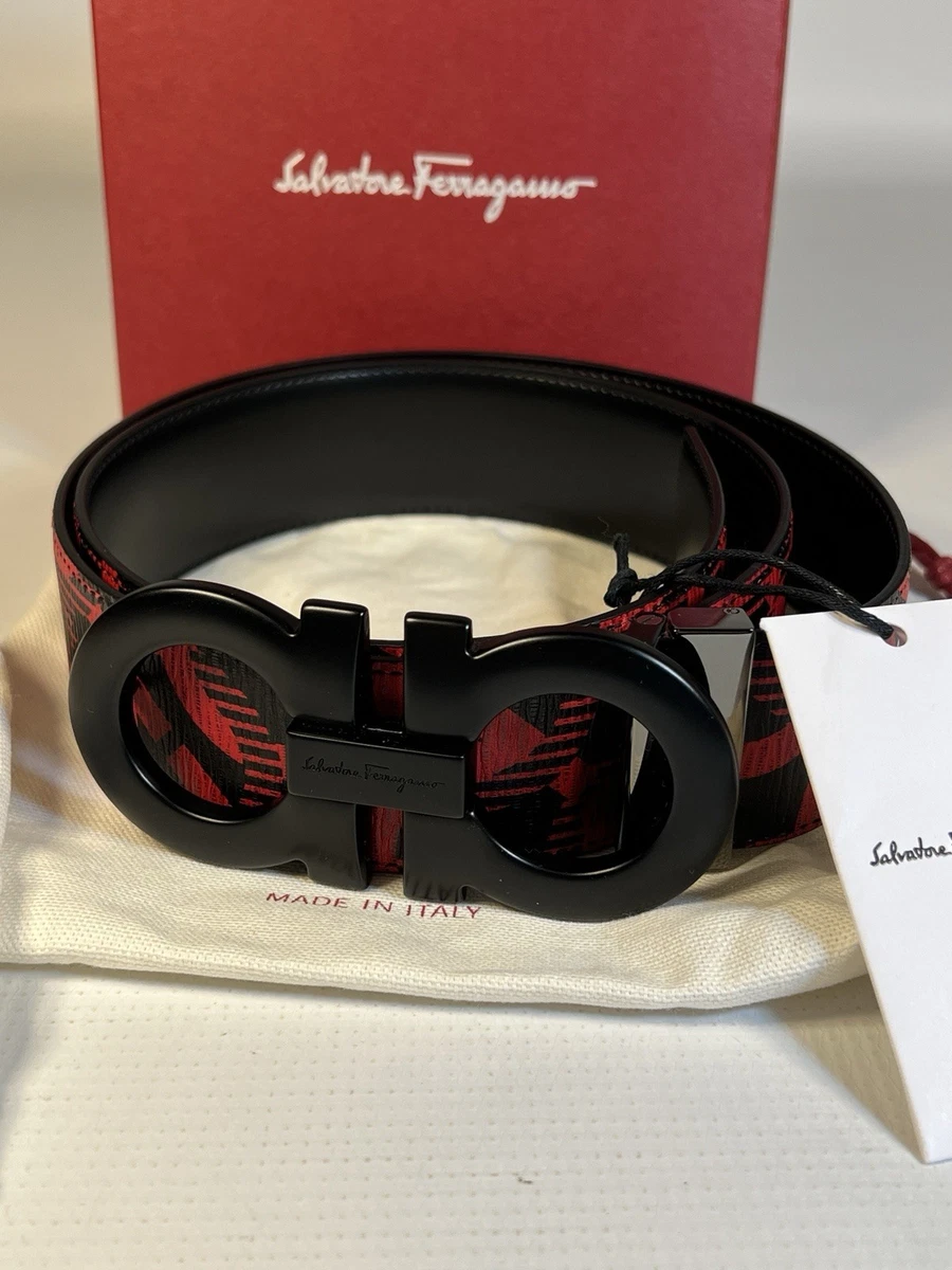 Salvatore Ferragamo Red and Black Gancini Belt sophistication & elegance # 174 Salvatore Ferragamo Red Belts for Men for sale | eBay main image 3