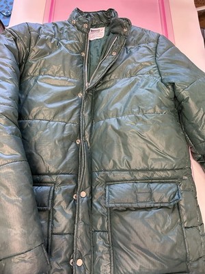 Vintage Men's Green Montgomery Ward Puffer Hooded Coat Jacket Size M Medium