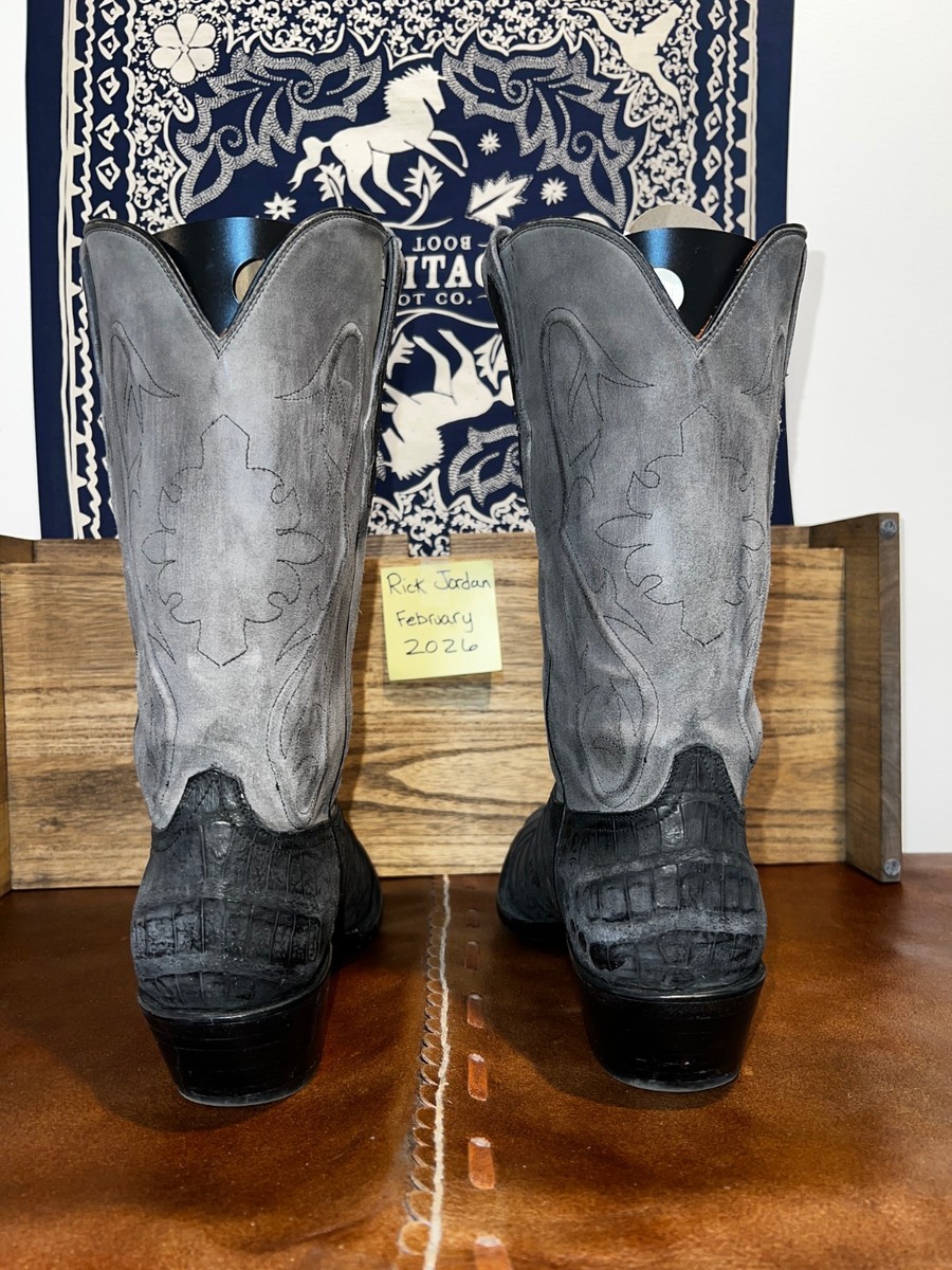 Black Jack Charcoal Gray Sueded Caiman Belly Cowboy Boots in men\'s 11D s-l400.jpg main image 4