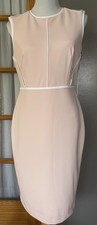 Calvin Klein Pink Sheath Dress Women’s 8 White Trim Career Cocktail Classic $134