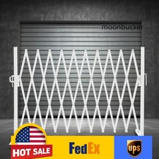 Folding Security Gates, White Scissor Gate Garden Yard Fence Portable Dog Gates