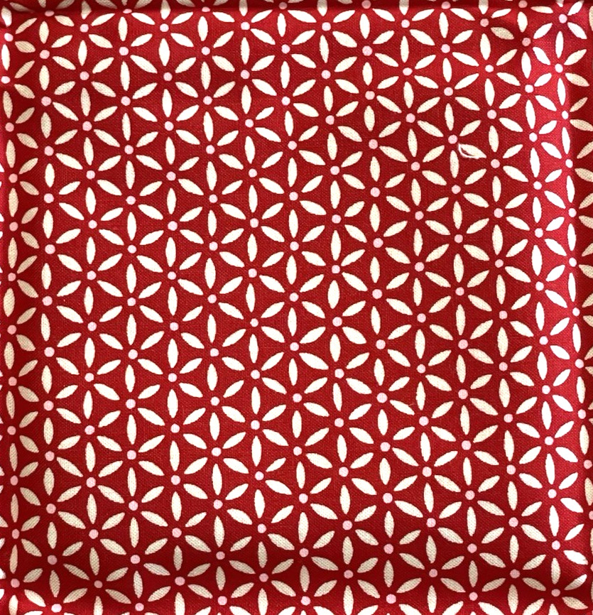 Moda Fabric Red Floral Pattern #19747 Made in Japan 100% Cotton 20 In x 42 In